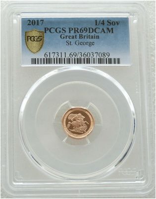 2017 Pistrucci Quarter Sovereign Gold Proof Coin PCGS PR69 DCAM