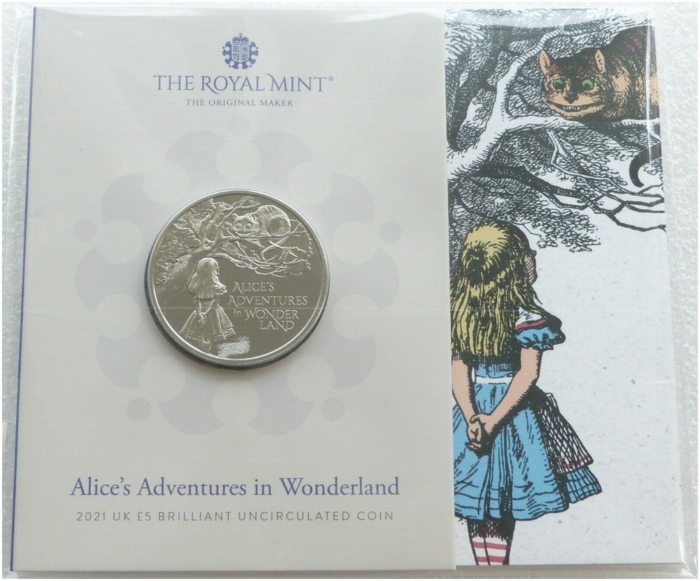 2021 Alice in Wonderland £5 Brilliant Uncirculated Coin Pack Sealed