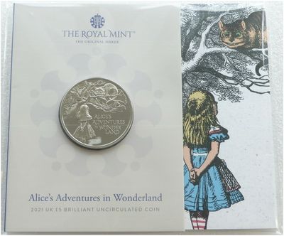 2021 Alice in Wonderland £5 Brilliant Uncirculated Coin Pack Sealed 2021 Alice in Wonderland £5 Brilliant Uncirculated Coin Pack Sealed
