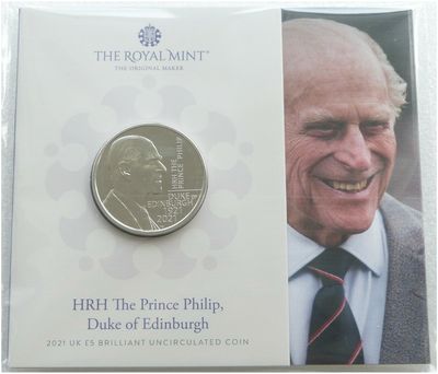 2021 Prince Philip Memorial £5 Brilliant Uncirculated Coin Pack Sealed