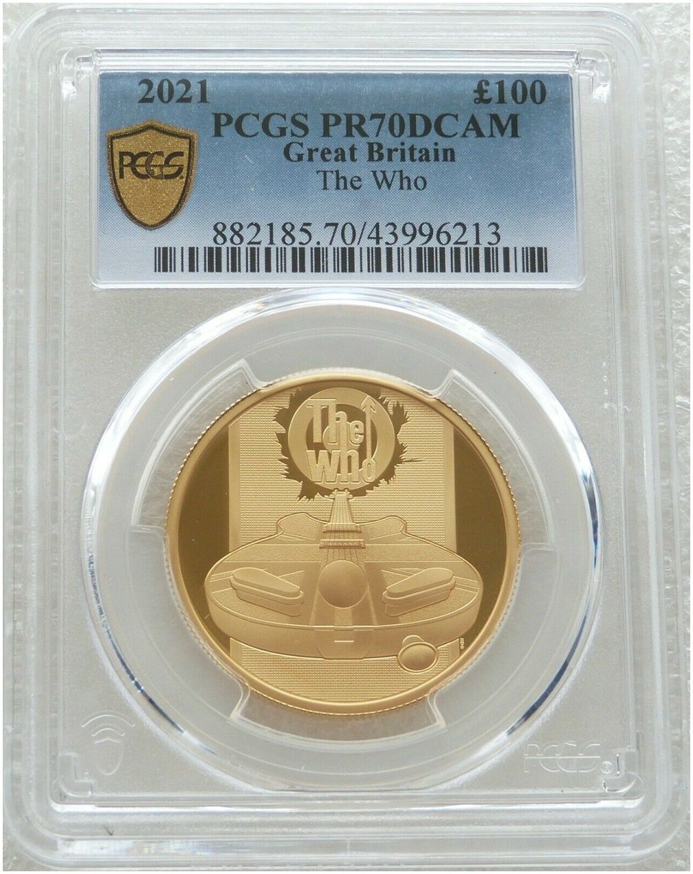 2021 Music Legends The Who £100 Gold Proof 1oz Coin PCGS PR70 DCAM 2021 Music Legends The Who £100 Gold Proof 1oz Coin PCGS PR70 DCAM