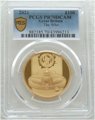 2021 Music Legends The Who £100 Gold Proof 1oz Coin PCGS PR70 DCAM 2021 Music Legends The Who £100 Gold Proof 1oz Coin PCGS PR70 DCAM