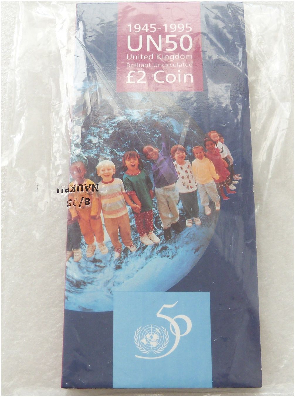 1995 United Nations £2 Brilliant Uncirculated Coin Pack Sealed