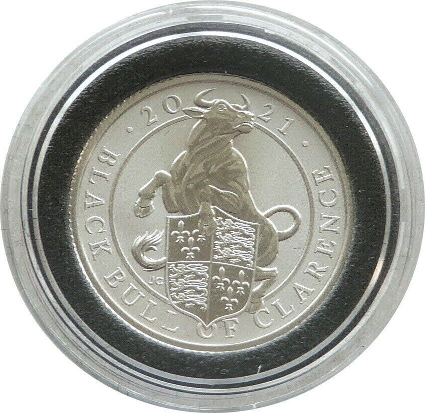 2021 Queen's Beasts Black Bull of Clarence 50p Silver Proof 1/4oz Coin 2021 Queen's Beasts Black Bull of Clarence 50p Silver Proof 1/4oz Coin