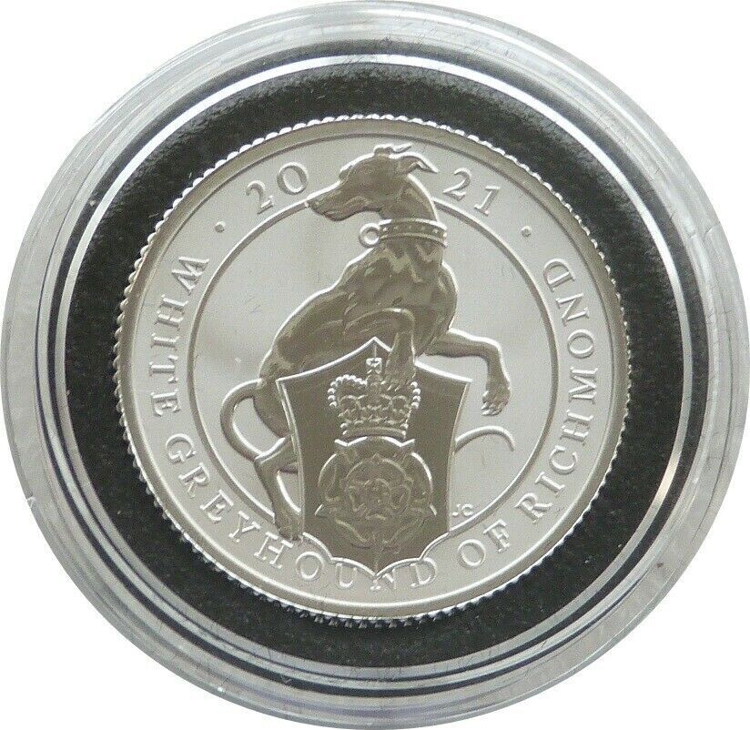 2021 Queen's Beasts White Greyhound of Richmond 50p Silver Proof 1/4oz Coin 2021 Queen's Beasts White Greyhound of Richmond 50p Silver Proof 1/4oz Coin