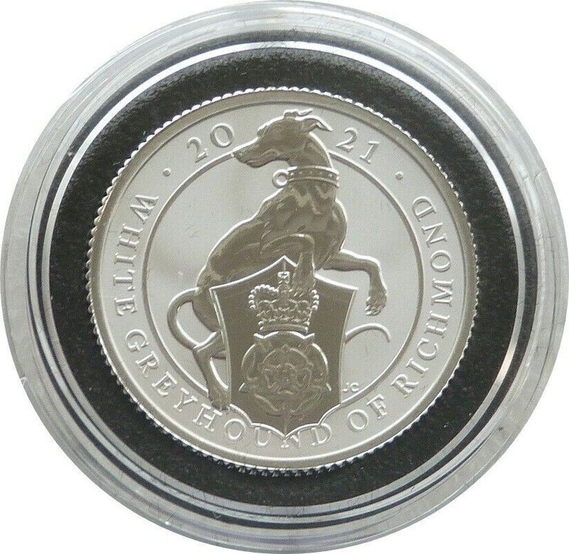 2021 Queen's Beasts White Greyhound of Richmond 50p Silver Proof 1/4oz Coin