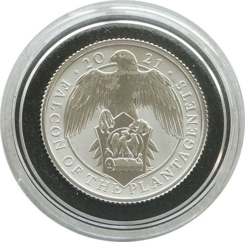 2021 Queen's Beasts Falcon of the Plantagenets 50p Silver Proof 1/4oz Coin