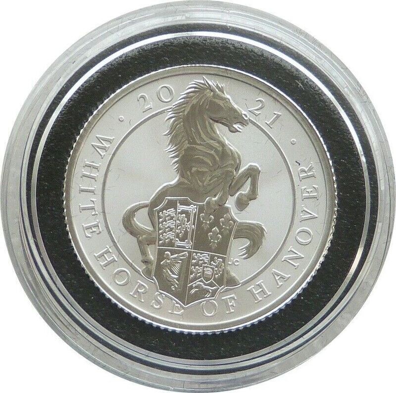 2021 Queen's Beasts White Horse of Hanover 50p Silver Proof 1/4oz Coin