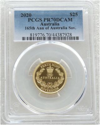 2020 Australia Perth Mint $25 Full Sovereign Gold Proof Coin PCGS PR70 DCAM