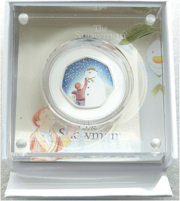 2021 The Snowman 50p Silver Proof Coin Box Coa