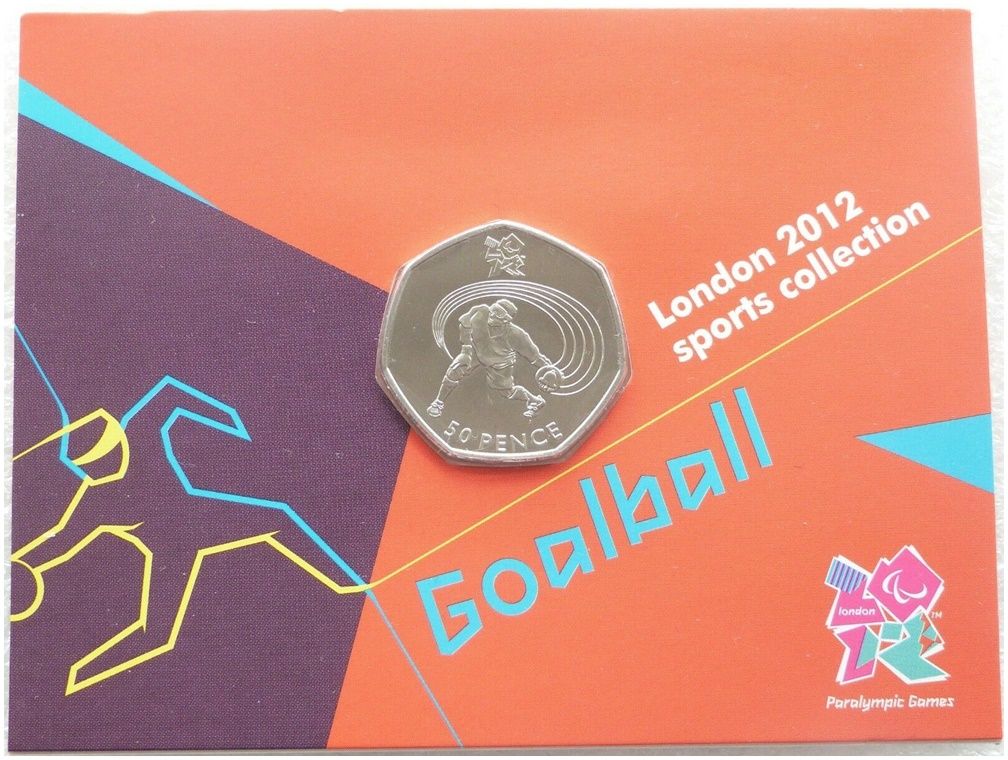 2011 London Olympic 2012 Sports Collection Goalball 50p Brilliant Uncirculated Coin Mint Card