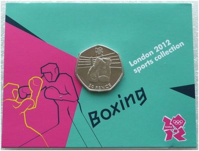 2011 London Olympic 2012 Sports Collection Boxing 50p Brilliant Uncirculated Coin Mint Card