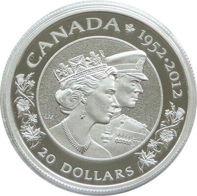 2012 Canada Diamond Jubilee $20 Silver Proof 1oz Coin 2012 Canada Diamond Jubilee $20 Silver Proof 1oz Coin