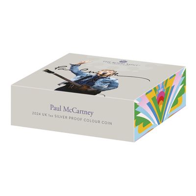 PAUL McCARTNEYイギリス銀貨記念2 OZシルバー限定756 2024 Music Legends Paul McCartney £2 Silver Proof 1oz Coin Box Coa