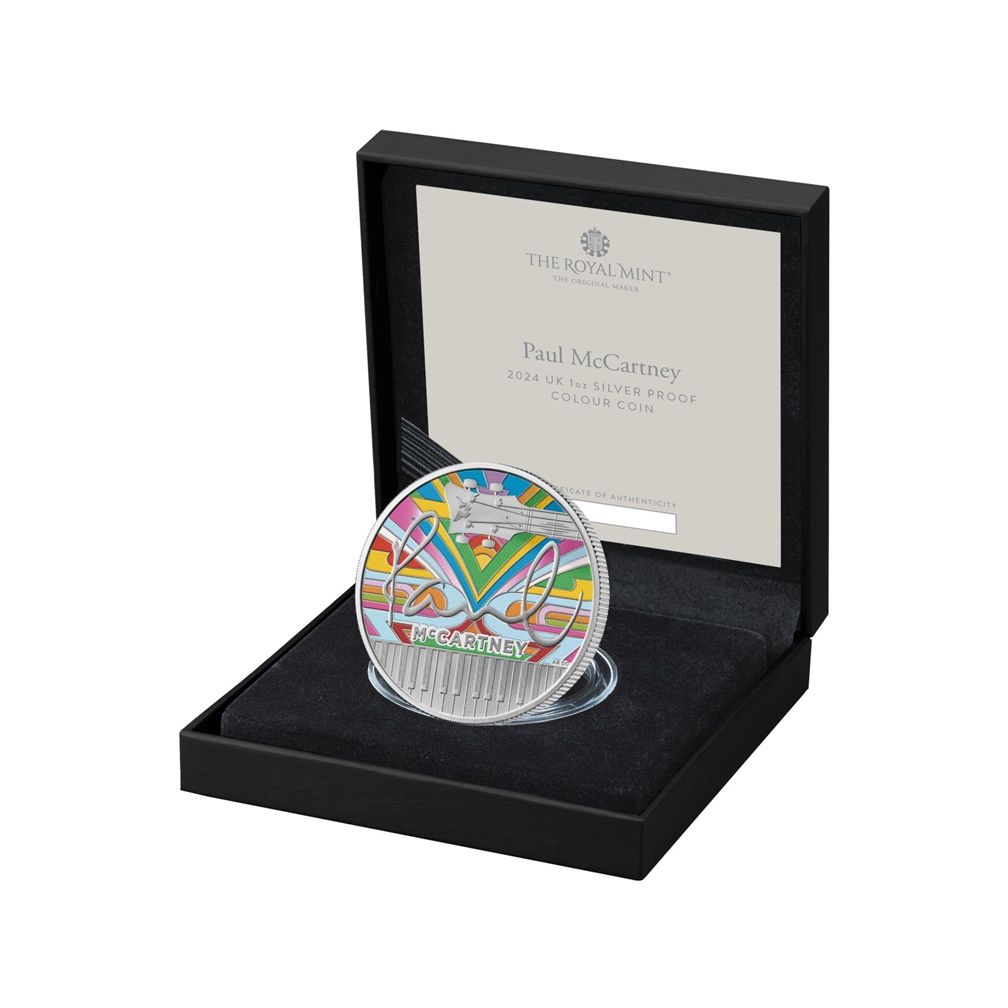 2024 Music Legends Paul McCartney £2 Silver Proof 1oz Coin Box Coa