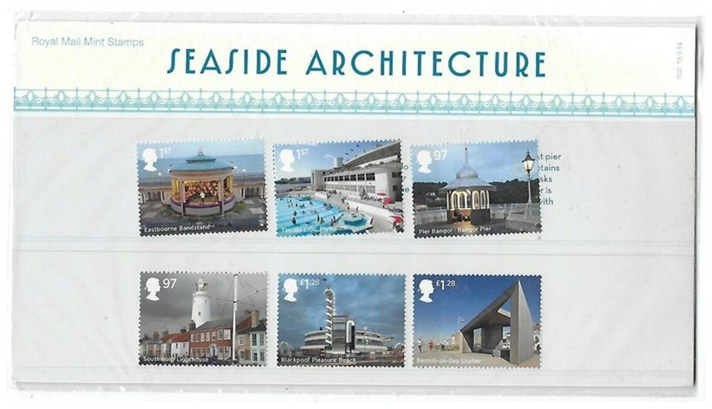 2014 Royal Mail Seaside Architecture 10 Stamp Presentation Pack and Mini Sheet 2014 Royal Mail Seaside Architecture 10 Stamp Presentation Pack and Mini Sheet