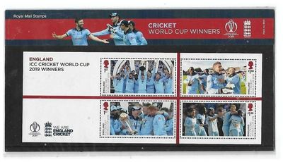 2019 Royal Mail Cricket World Cup Winners 8 Stamp Presentation Pack and Mini Sheet