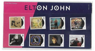 2019 Royal Mail Elton John 12 Stamp Presentation Pack and Mini Sheet
