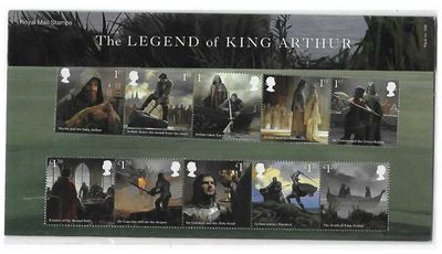 2021 Royal Mail The Legend of King Arthur 10 Stamp Presentation Pack