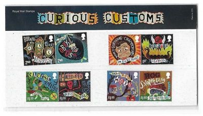 2019 Royal Mail Curious Customs 8 Stamp Presentation Pack