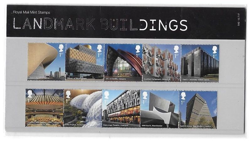 2017 Royal Mail Landmark Buildings 10 Stamp Presentation Pack 2017 Royal Mail Landmark Buildings 10 Stamp Presentation Pack