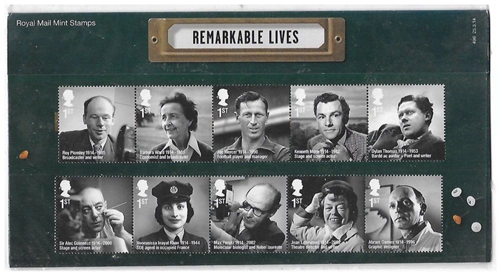 2014 Royal Mail Remarkable Lives 10 Stamp Presentation Pack 2014 Royal Mail Remarkable Lives 10 Stamp Presentation Pack