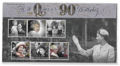 2016 Royal Mail Queen's 90th Birthday 10 Stamp Presentation Pack and Mini Sheet