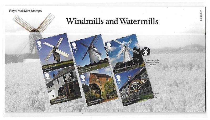 2017 Royal Mail Windmills and Watermills 6 Stamp Presentation Pack 2017 Royal Mail Windmills and Watermills 6 Stamp Presentation Pack