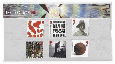 2015 Royal Mail The Great War 6 Stamp Presentation Pack