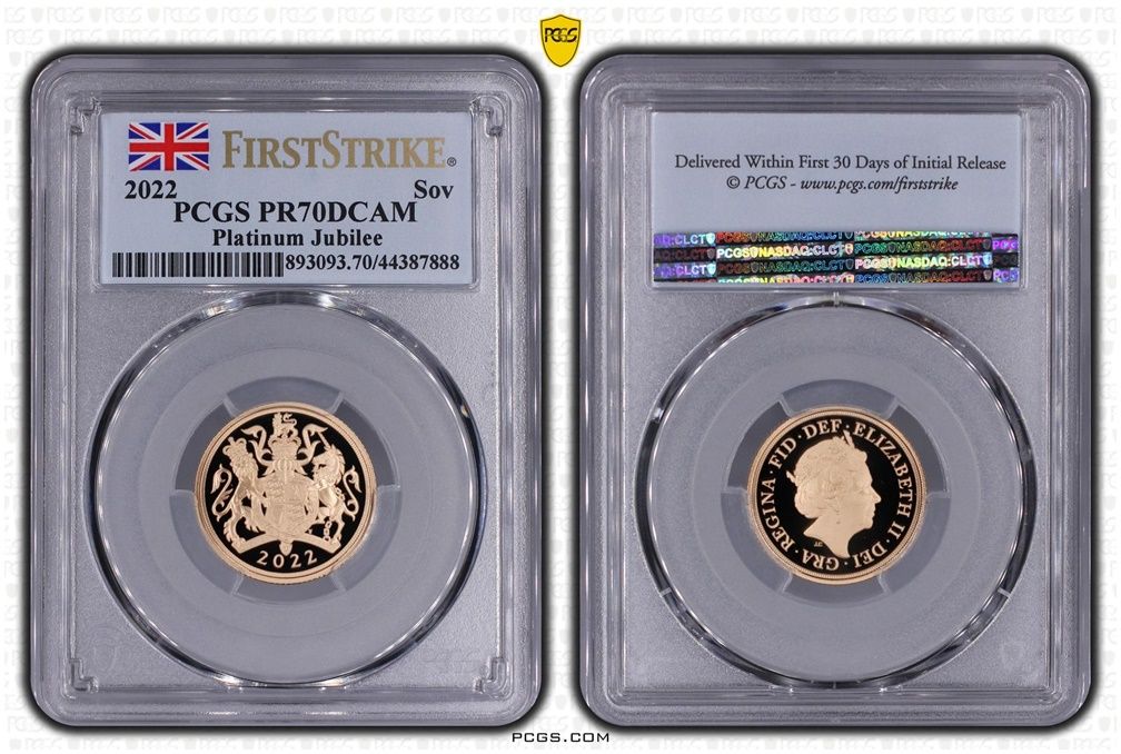 2022 Platinum Jubilee Full Sovereign Gold Proof Coin PCGS PR70