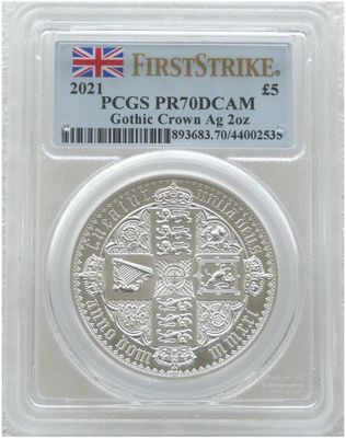 2021 Great Engravers Gothic Crown £5 Silver Proof 2oz Coin PCGS PR70 DCAM First Strike