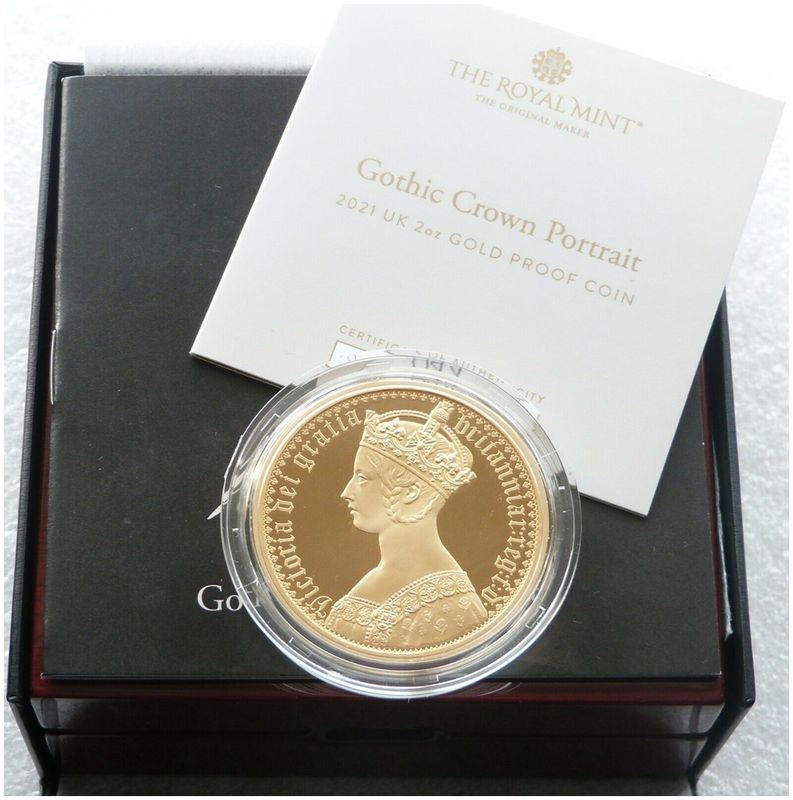 2021 Great Engravers Gothic Crown Victoria Portrait £200 Gold Proof 2oz Coin Box Coa 2021 Great Engravers Gothic Crown Victoria Portrait £200 Gold Proof 2oz Coin Box Coa
