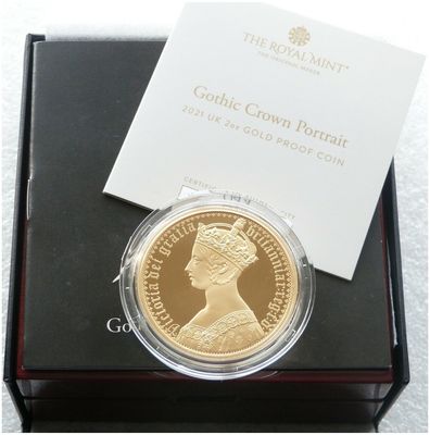 2021 Great Engravers Gothic Crown Victoria Portrait £200 Gold Proof 2oz Coin Box Coa 2021 Great Engravers Gothic Crown Victoria Portrait £200 Gold Proof 2oz Coin Box Coa
