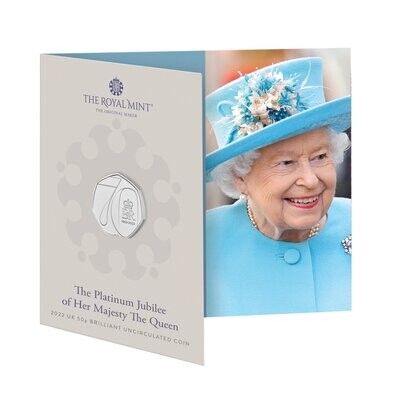 2022 Platinum Jubilee 50p Brilliant Uncirculated Coin Pack Sealed