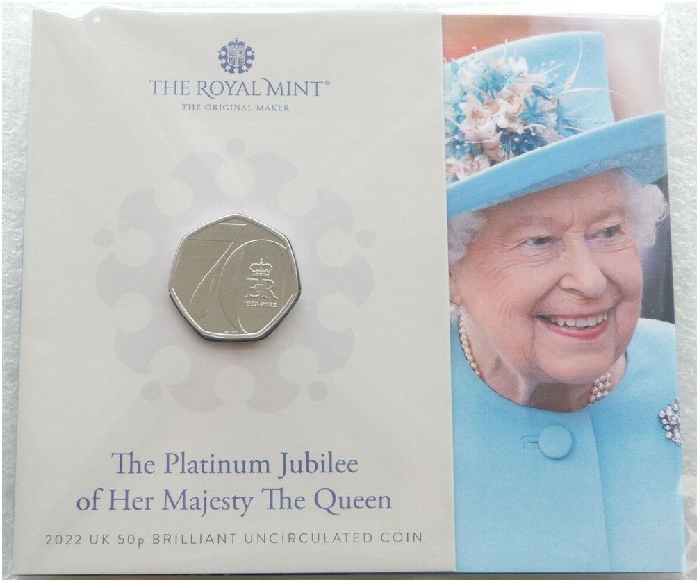 2022 Platinum Jubilee 50p Brilliant Uncirculated Coin Pack Sealed