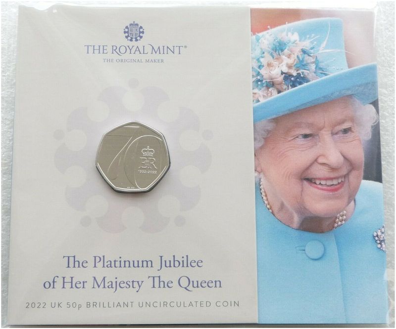 2022 Platinum Jubilee 50p Brilliant Uncirculated Coin Pack Sealed