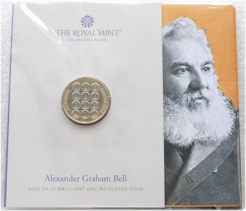 2022 Alexander Graham Bell £2 Brilliant Uncirculated Coin Pack Sealed
