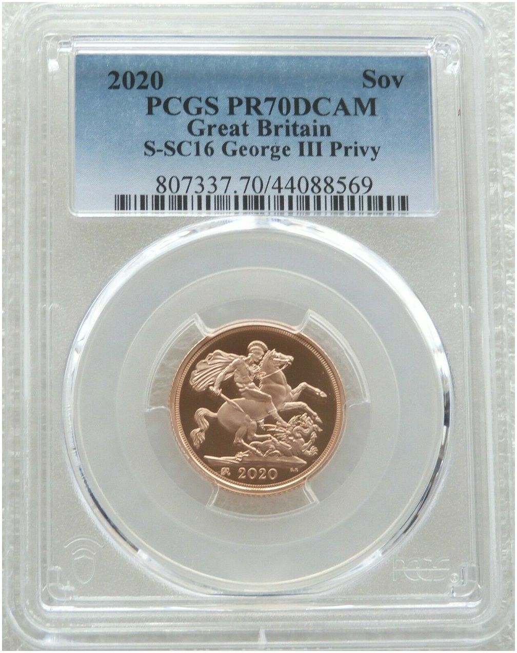 2020 George III Privy Full Sovereign Gold Proof Coin PCGS PR70 DCAM