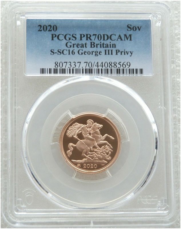 2020 George III Privy Full Sovereign Gold Proof Coin PCGS PR70 DCAM