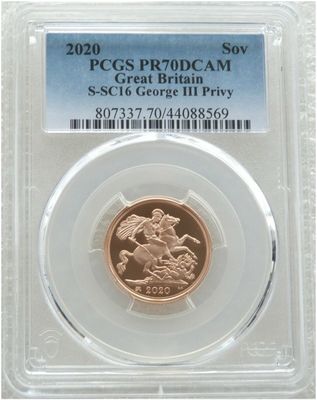 2020 George III Privy Full Sovereign Gold Proof Coin PCGS PR70 DCAM