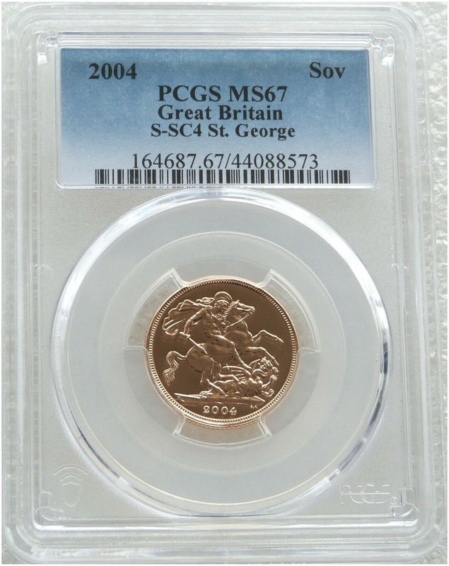 2004 St George and the Dragon Full Sovereign Gold Coin PCGS MS67