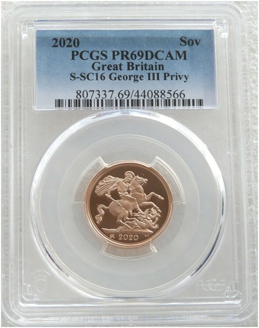 2020 George III Privy Full Sovereign Gold Proof Coin PCGS PR69 DCAM