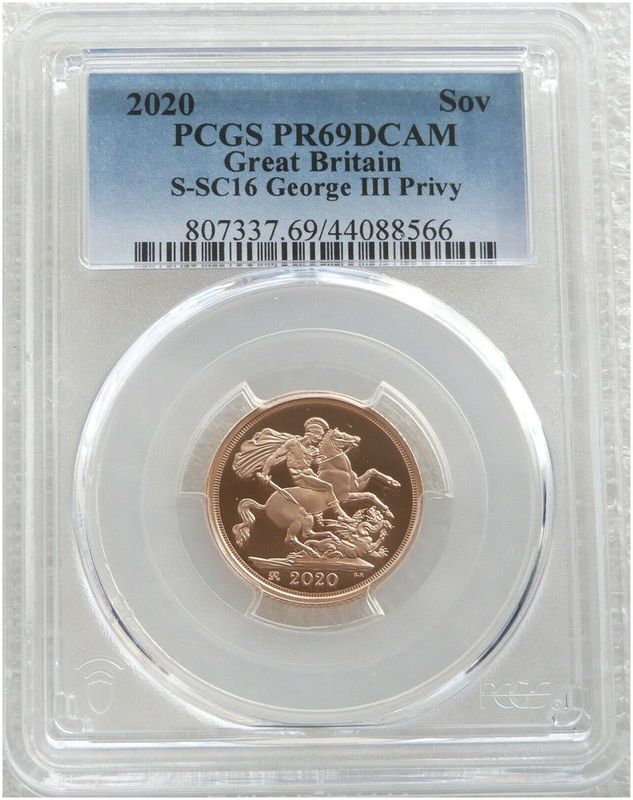 2020 George III Privy Full Sovereign Gold Proof Coin PCGS PR69 DCAM