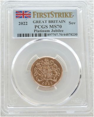 2022 Platinum Jubilee Full Sovereign Gold Coin PCGS MS70 First Strike - Pop 2