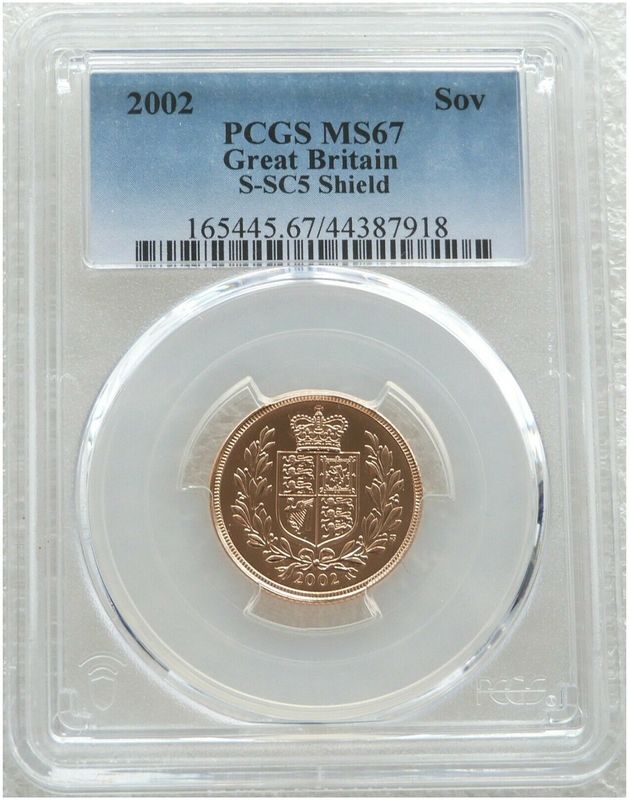2002 Golden Jubilee Full Sovereign Gold Coin PCGS MS67