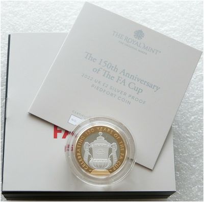 2022 FA Cup Piedfort £2 Silver Proof Coin Box Coa