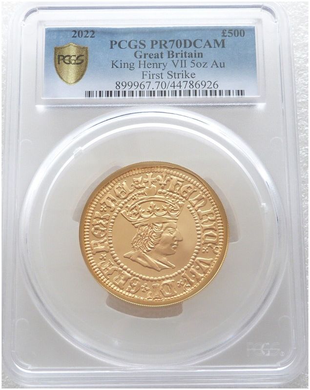 2022 British Monarchs King Henry VII £500 Gold Proof 5oz Coin PCGS PR70 DCAM First Strike 2022 British Monarchs King Henry VII £500 Gold Proof 5oz Coin PCGS PR70 DCAM First Strike