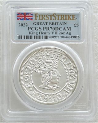 2022 British Monarchs King Henry VII £5 Silver Proof 2oz Coin PCGS PR70 DCAM First Strike 2022 British Monarchs King Henry VII £5 Silver Proof 2oz Coin PCGS PR70 DCAM First Strike