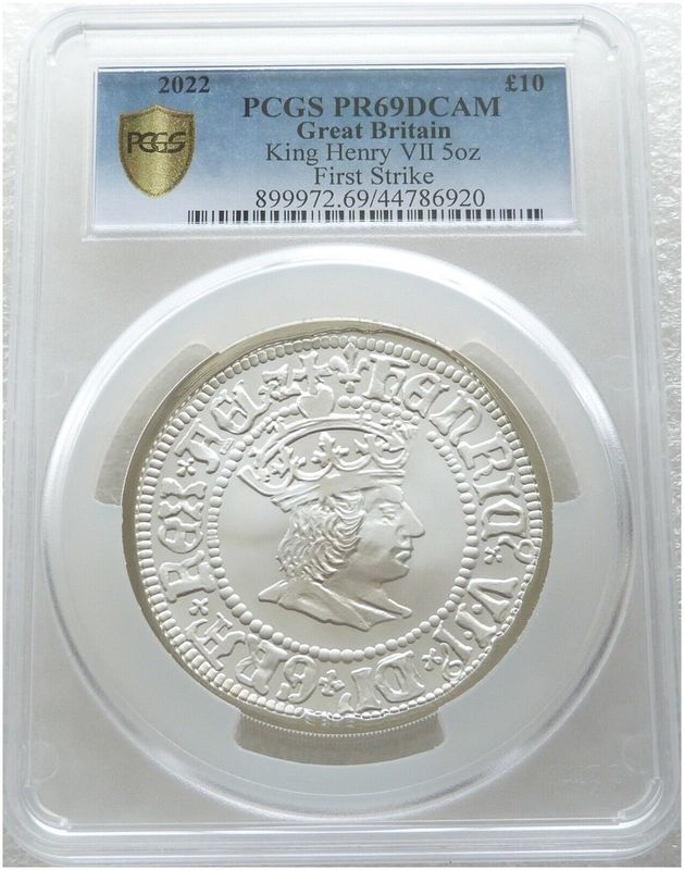2022 British Monarchs King Henry VII £10 Silver Proof 5oz Coin PCGS PR69 DCAM First Strike 2022 British Monarchs King Henry VII £10 Silver Proof 5oz Coin PCGS PR69 DCAM First Strike