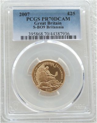 2007 Britannia £25 Gold Proof 1/4oz Coin PCGS PR70 DCAM 2007 Britannia £25 Gold Proof 1/4oz Coin PCGS PR70 DCAM